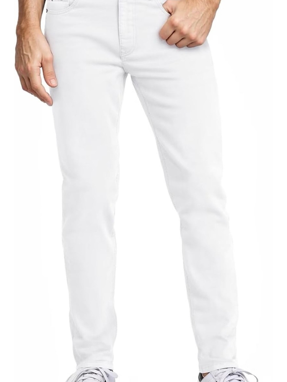 Men's Skinny White Jeans - Clean Slim Fit